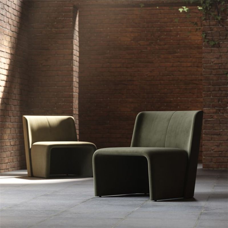 Solid Colo Contemporary Accent Chair Sled Velvet Accent Room Chair