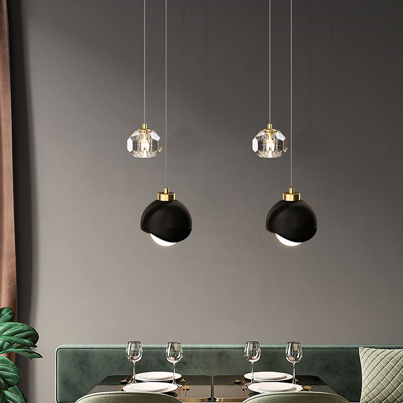 Contemporary Hanging Ceiling Light Crystal 2-Light Ceiling Pendant Light