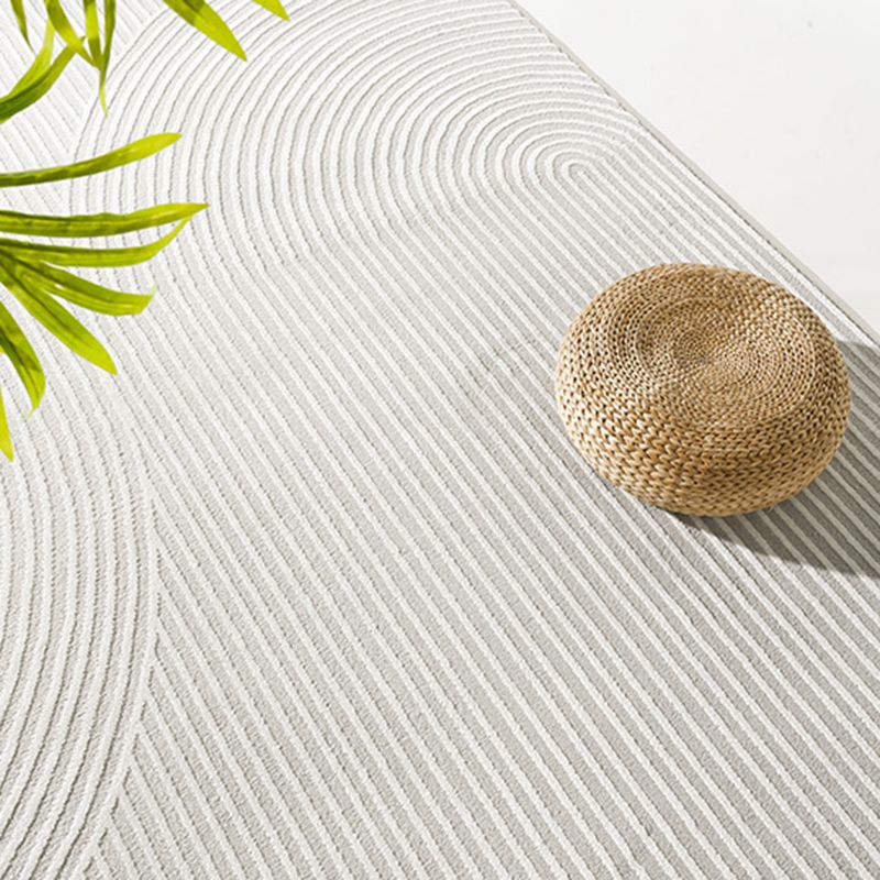 Grey Modern Area Carpet Geometric Pattern Polyester Area Rug Stain Resistant Rug for Living Room