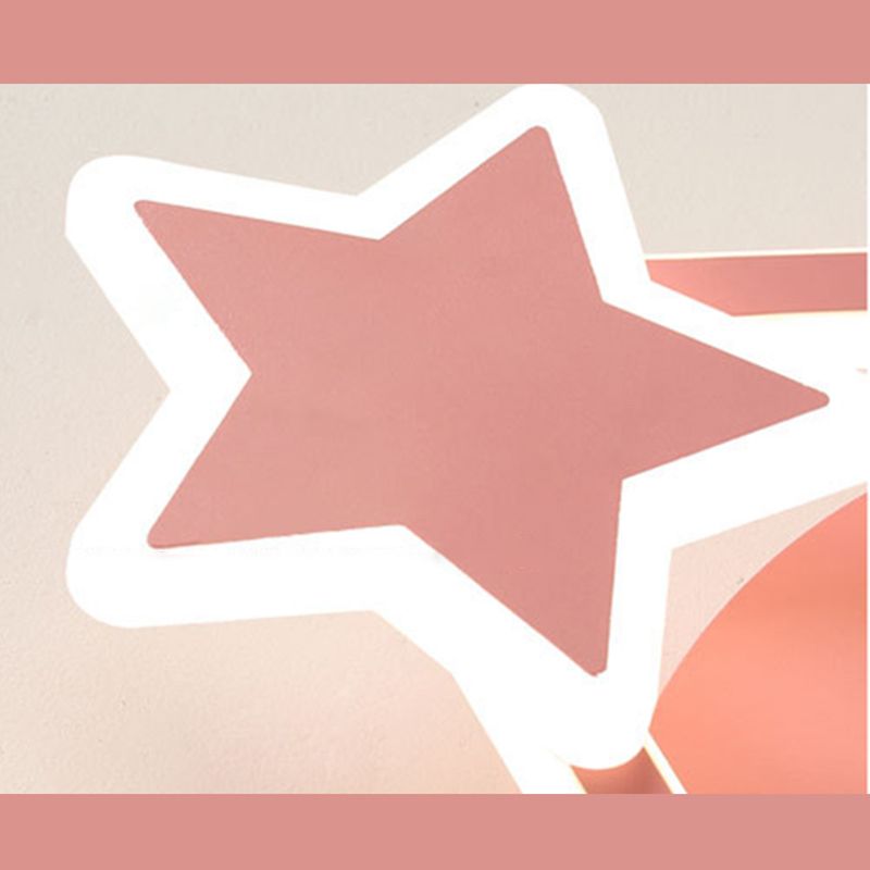 Cartoon LED Semi Flush Lampe Circular Fan Ventimeur avec une teinte acrylique pour la salle des enfants