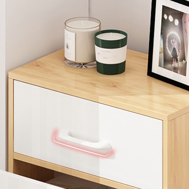 Contemporary Simple Rectangular Wood Cabinet with Doors and Drawers