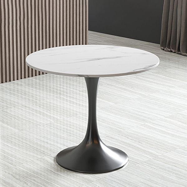 Round Dining Table Set with Metal Chairs 1/5 Pieces Modern Dining Set for Home