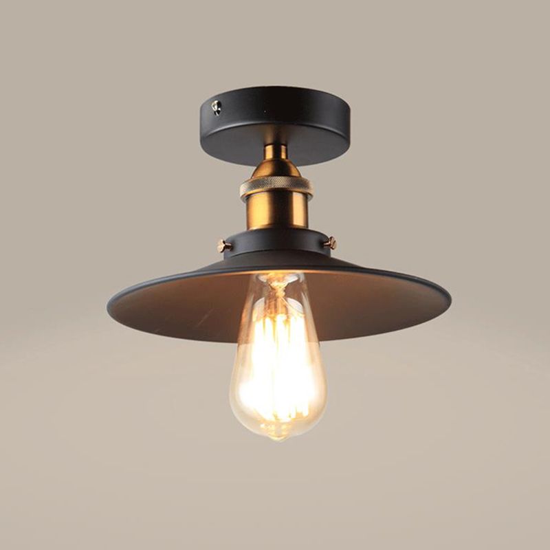 Schwarze, konische, halbmontierte Beleuchtungsfabrik aus Eisen mit 1 Kopf für das Esszimmer in der Nähe der Deckenleuchte