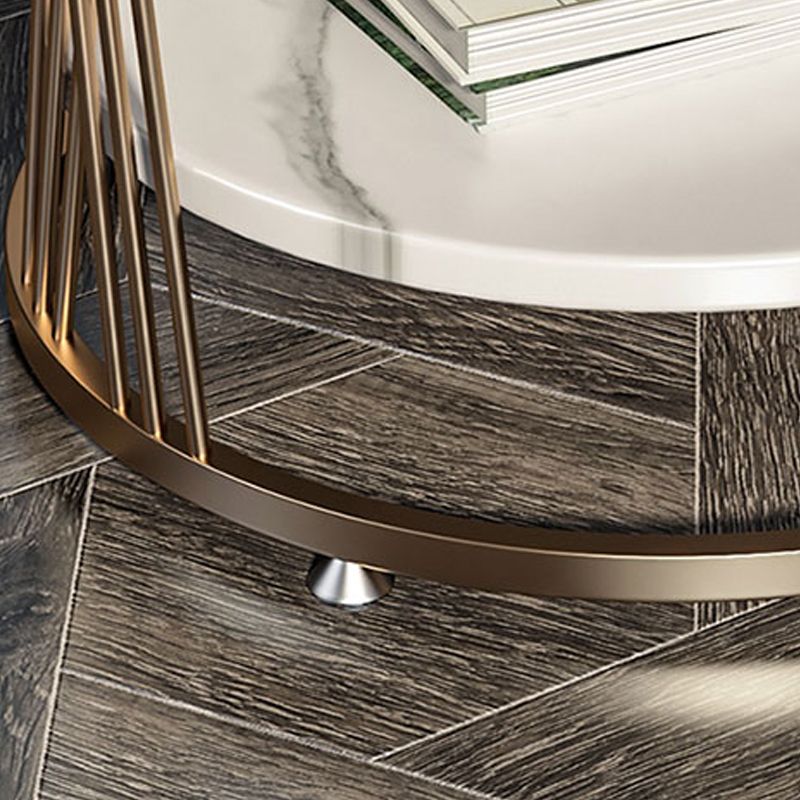 Modern Round Side Table Minimalist Slate Sofa Corner Table with Storage