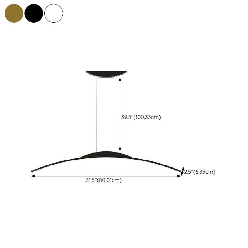 Linear Island Pendant Lights Modern Metal 1 Light for Dining Room