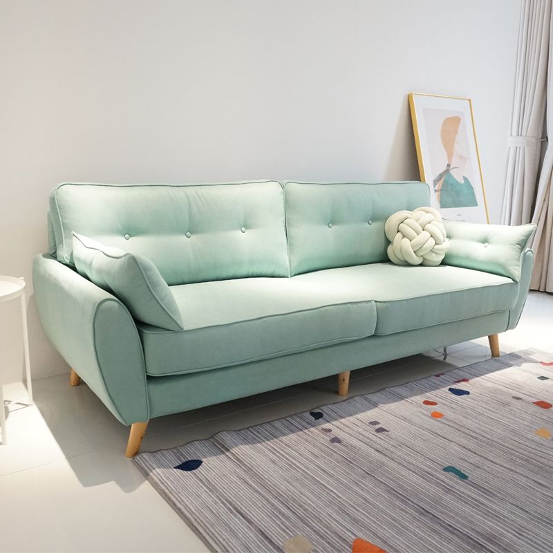 Contemporary Standard Sofa Set Flared Arm Settee Bench with Pillows