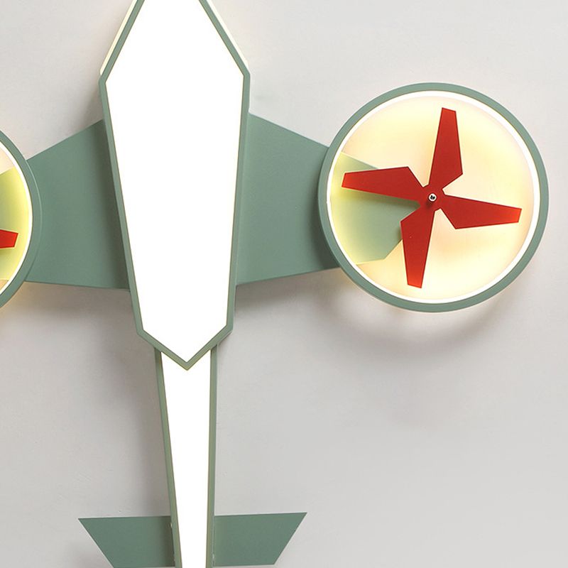 Soporte de techo de LED para niños de montaje de dormitorio para niños de aeronaves con difusor de acrílico