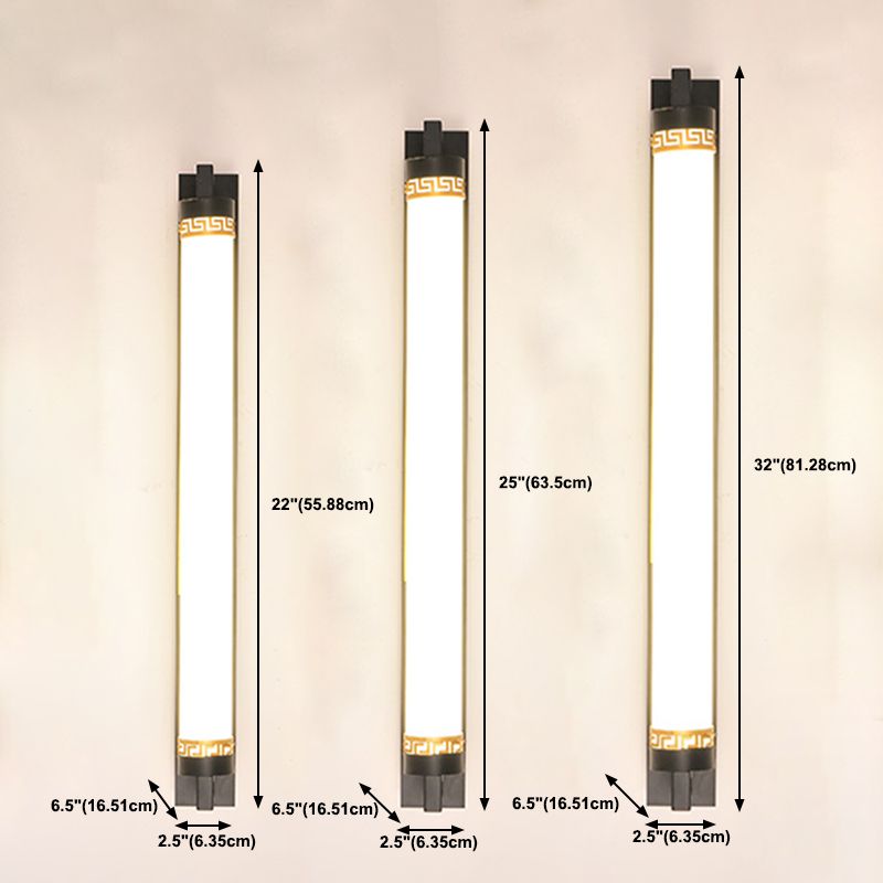 Illuminazione da parete in metallo in metallo lineare moderno 1- Light Montaggio a parete specchio lampada
