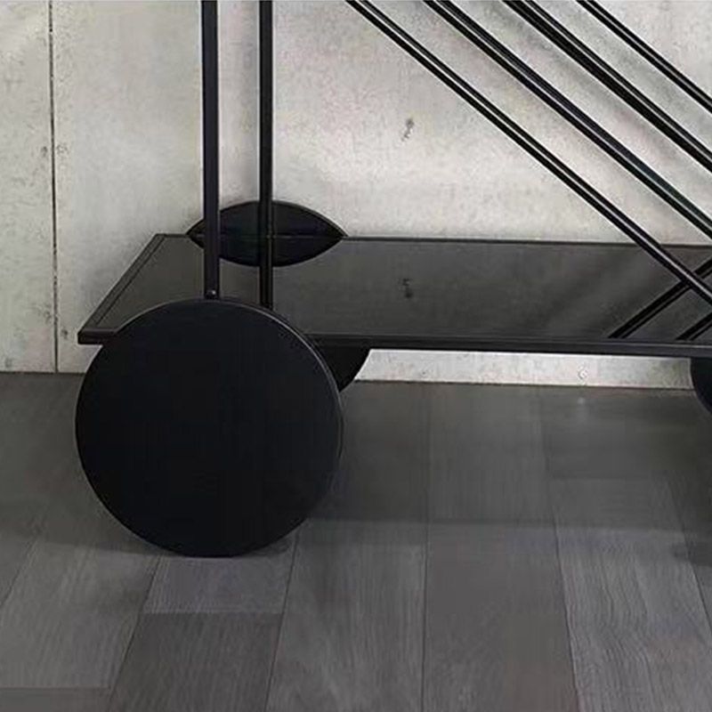 Modern Open Storage Kitchen Trolley Glass Dining Room Prep Table