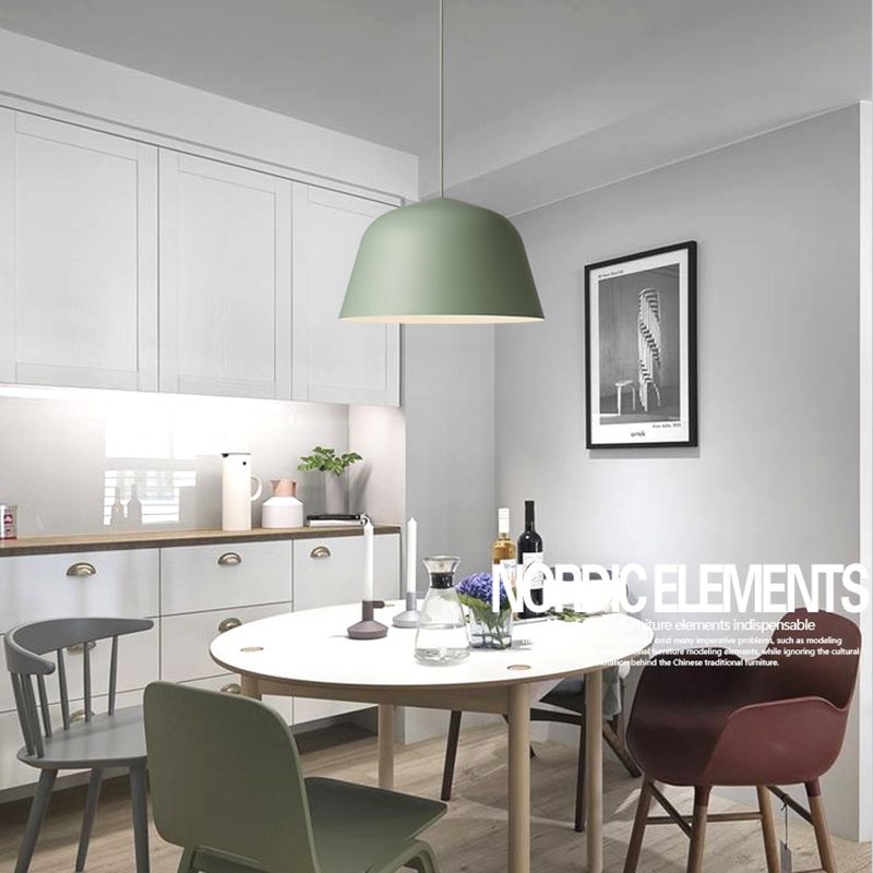 Metal Bowl Shape Hanging Pendant Light Nordic Suspension Pendant Light