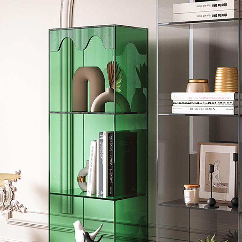 Contemporary Closed Back Standard Bookshelf Acrylic Bookcase for Study Room
