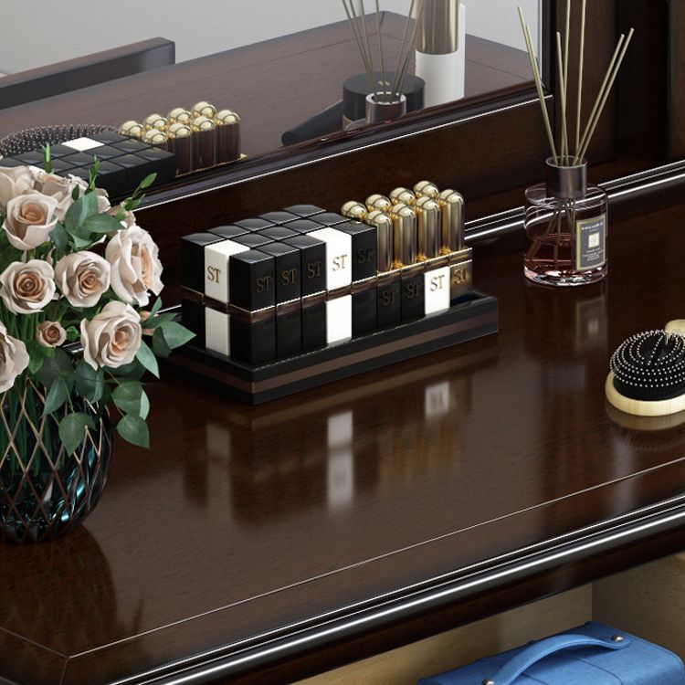 Traditional Style 3 -Drawer Wooden Vanity Mirror Makeup Table