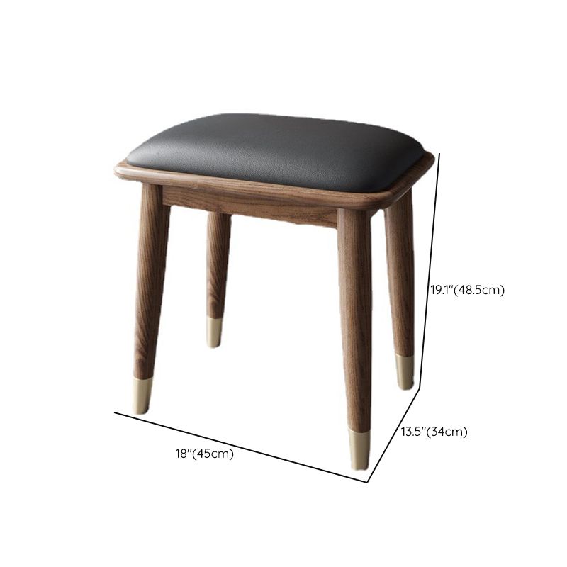 Mirror & 2 Drawers Makeup Vanity Traditional Brown Dressing Table Stool Set