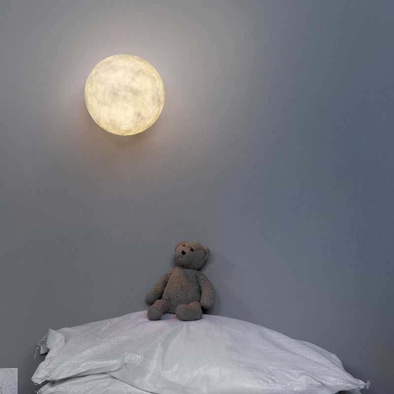 Art Deco LED SCONCE LICHTBEELDING WIT MAANSPLOK Mount Wandlicht met harsschaduw