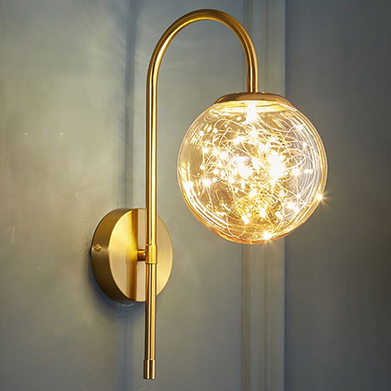 Forma de la bola de vidrio Luz de pared Moder Modern de 1 luz Luz de la pared de la pared de la pared