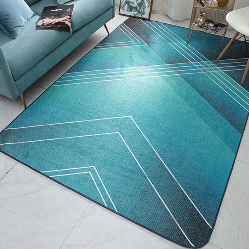 Glam Geometric Print Rug Multicolor Contemporary Rug Polypropylene Machine Wash Anti-Slip Pet Friendly Rug for Home