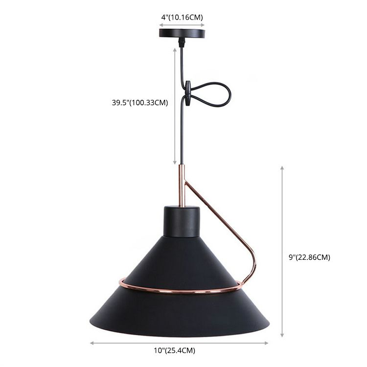 Metal Cone Mini 1-Light Pendant Lamp 9.8" Wide Industrial Style Lighting Fixture for Corridor Aisle
