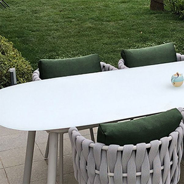 Boho Style 1/5/7/8/9 Pieces Dining Metal Set Stone Dining Table Set for Outdoor