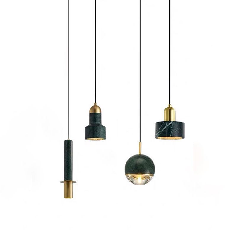 Contemporary Simple One-blub Marble Pendant Light for Bedroom Dinning Room