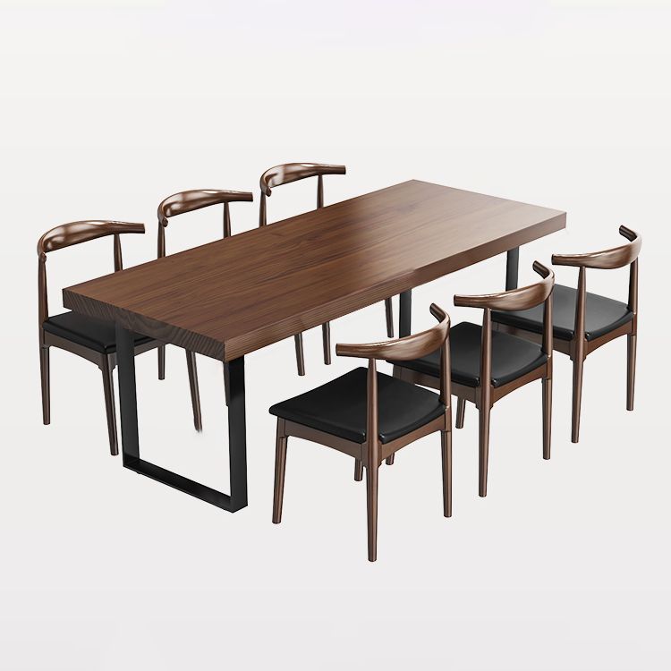 Solid Wood Dinette Set 1/2/7 Pieces Industrial Rectangle Dining Table Set