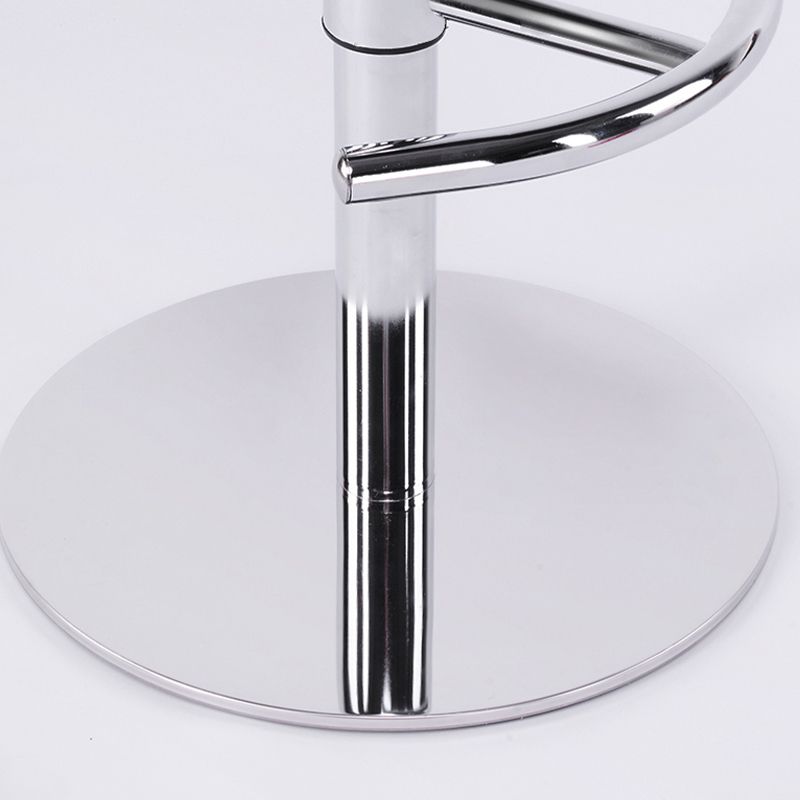 Modern Faux Leather Adjustable Height Swivel Bar Stool with Footrest