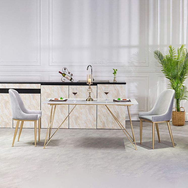 Glam Style 1/2/3/5 Pieces Dining Furniture Set Rectangle Dining Room Table and Chair Set