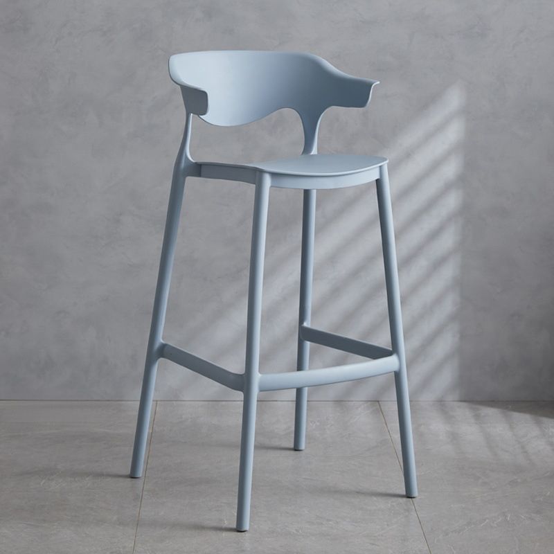 Contemporary Plastic Low Back Counter Stool Plastic Furniture in Matte Finish for Indoor