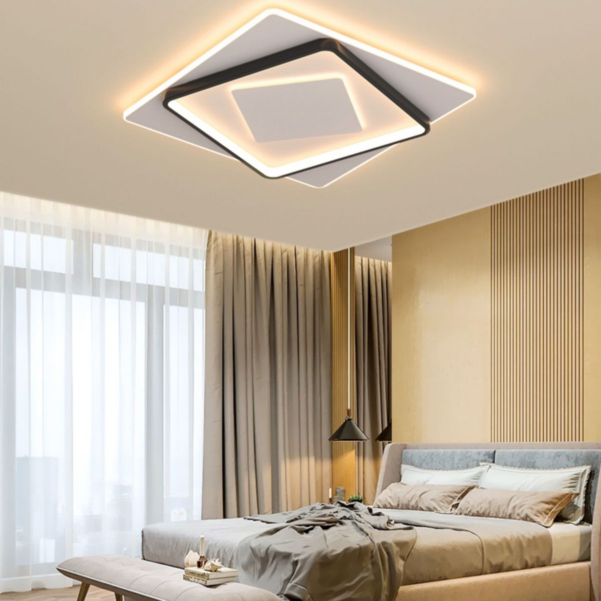 New Modern Acrylic LED Flush Light Square Flush Mount Ceiling Light with 1 Light