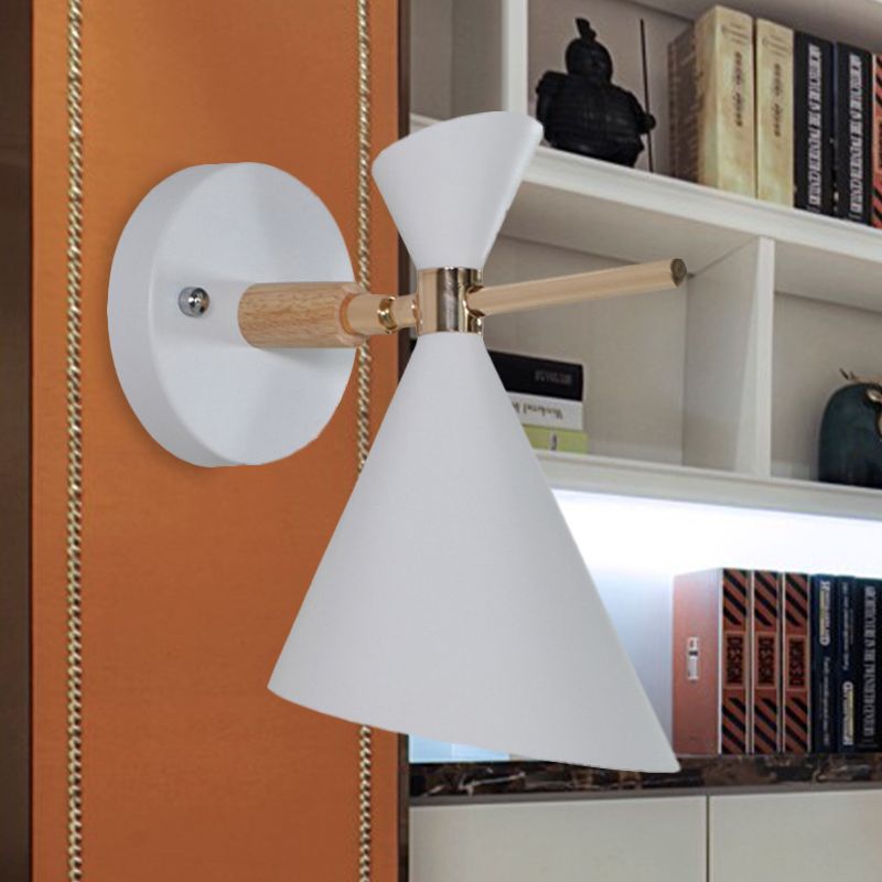 Hoekschaduw Wand SCONCE MACARON METAL 1 licht zwart/wit/roze/geel/groene wand sconce licht voor slaapkamer