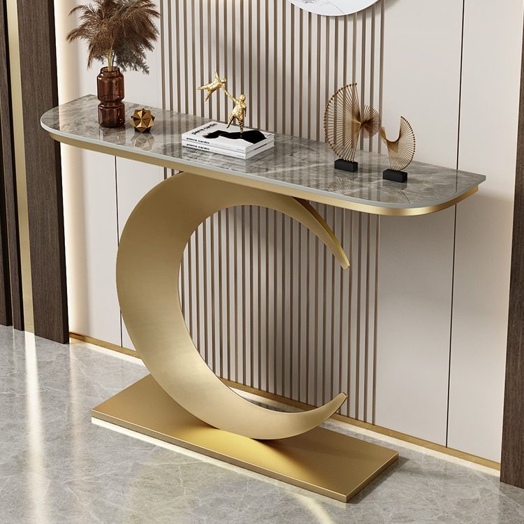 Half Moon Glam Console Accent Table Antique Finish Console Sofa Table