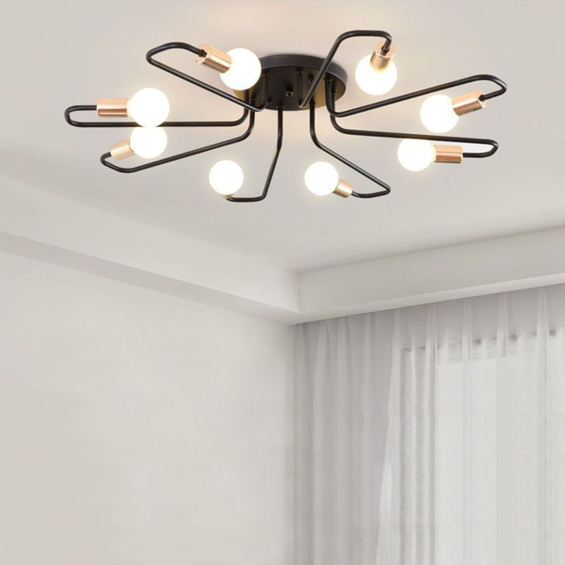 Minimalist Metallic Ceiling Light Contemporary Flush Mount Light Fixture