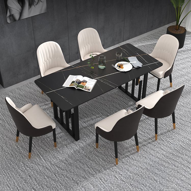Traditional Luxury Dining Table Metal Double Pedestal Rectangle Counter Dining Table