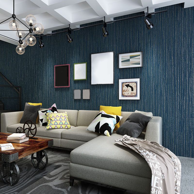 Modern Mottled and Crossed Line Non-Pasted Wallpaper for Guest Room and Restaurant, 33' by 20.5"