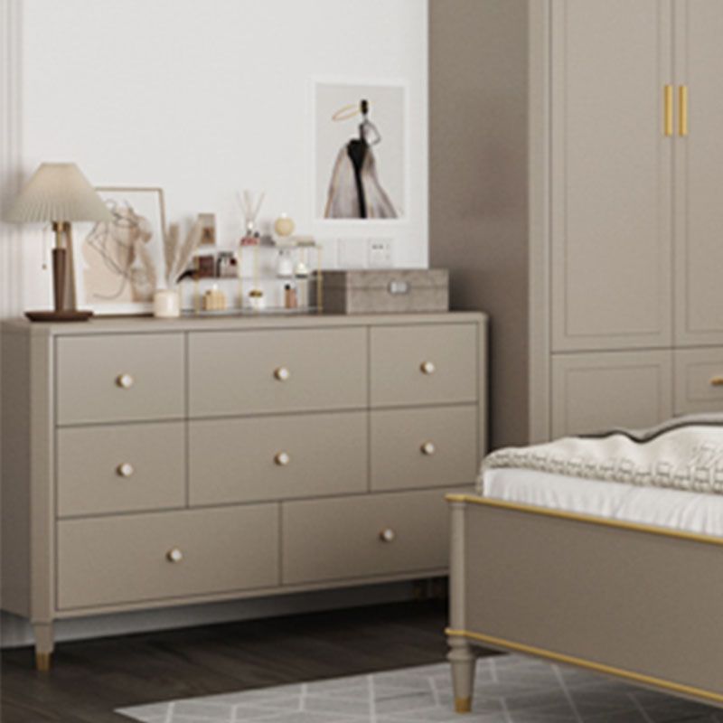 Contemporary Horizontal Double Dresser Storage Dresser with Drawers for Home