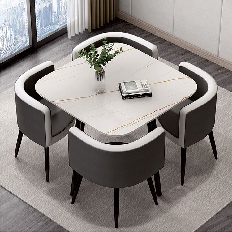 Small Apartment Dining Table Industrial Wind Stone 31.5 Inch Home Dining Table