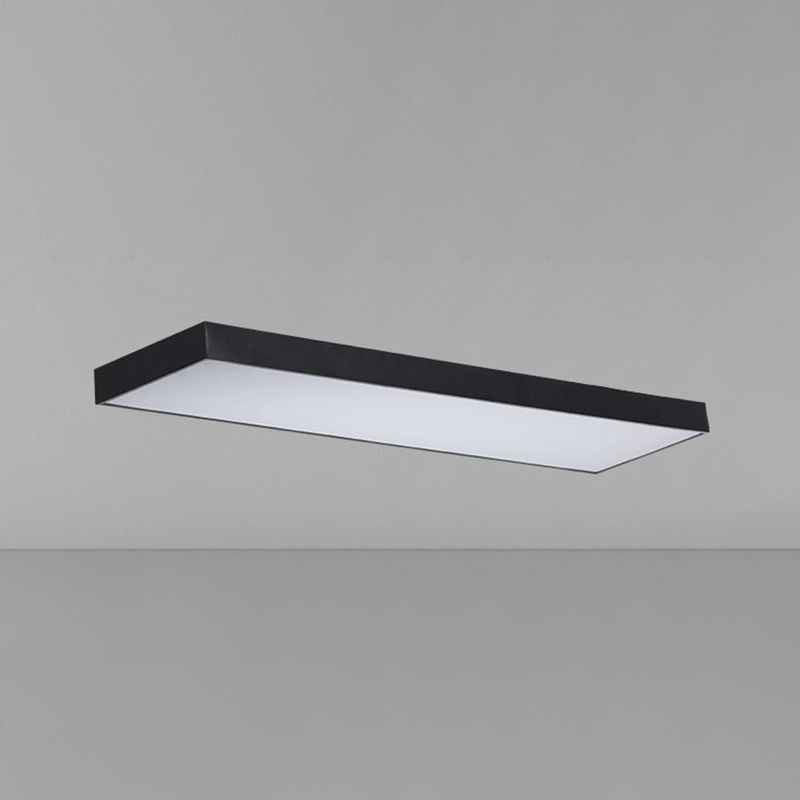 Plafonnier LED rectangulaire contemporain à montage encastré pour bureau