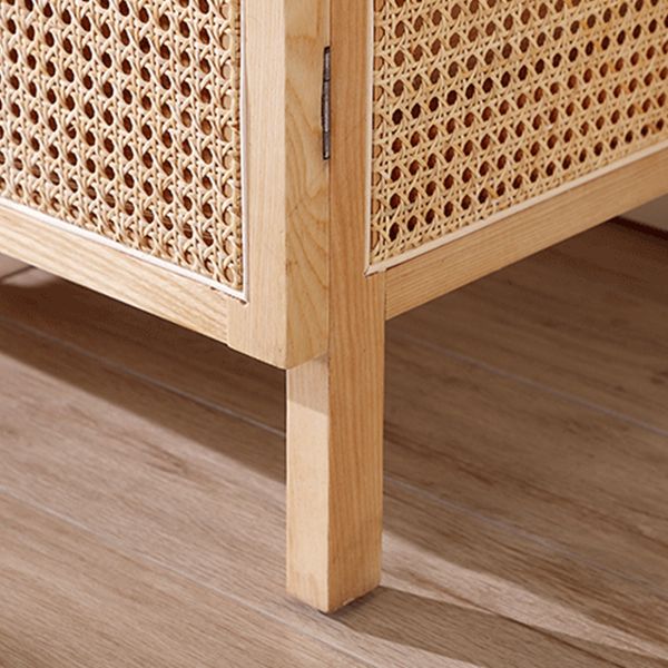 Freestanding Solid Wood Wardrobe Modern Wardrobe Armoire with Legs