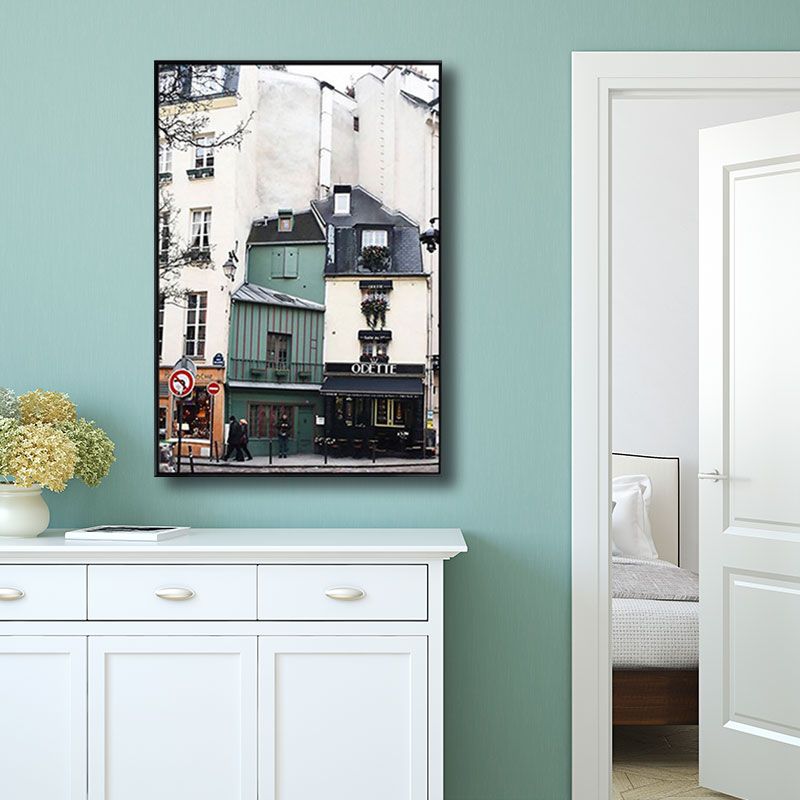 Architecture Wall Art Decor for Parlor Wrapped Canvas White for Decorative, Multiple Size Available