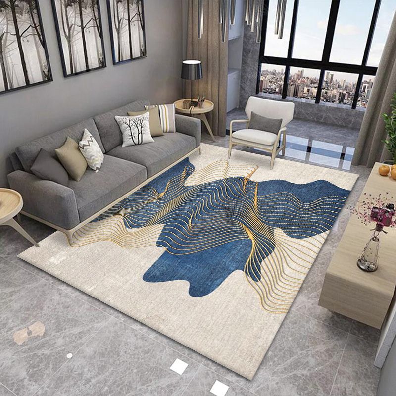 Modern Indoor Rug Abstract Pattern Creative Area Rug Polyester Stain Resistant Rug for Living Room