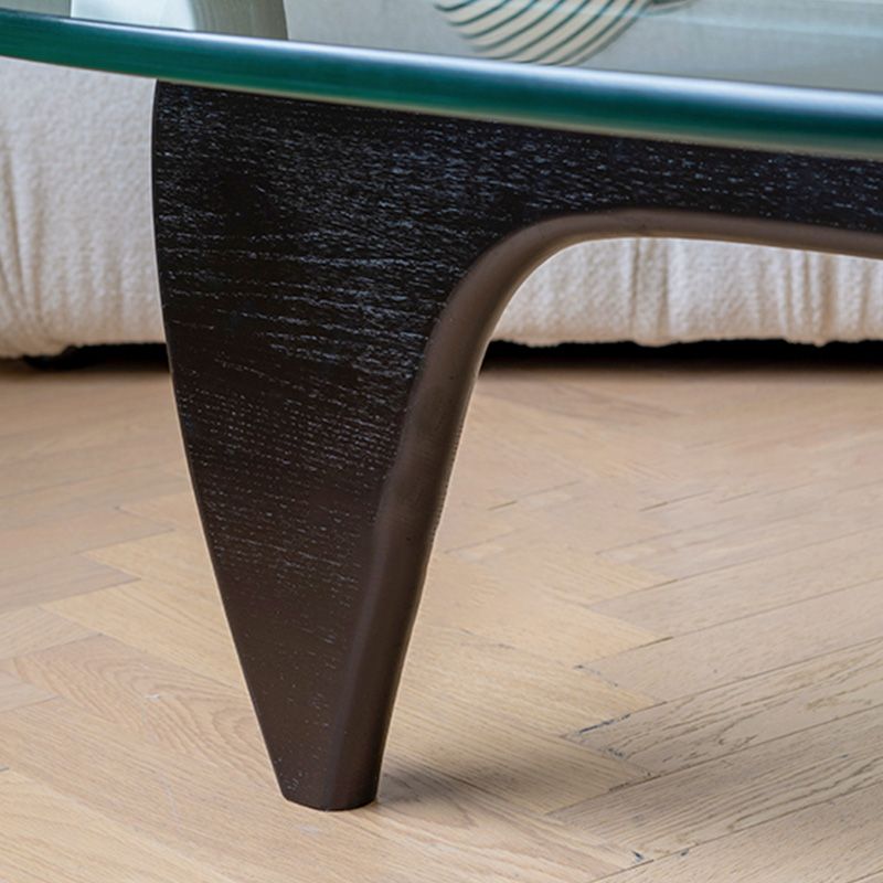 Modern Triangle Glass Abstract Coffee Table Clear Cocktail Table