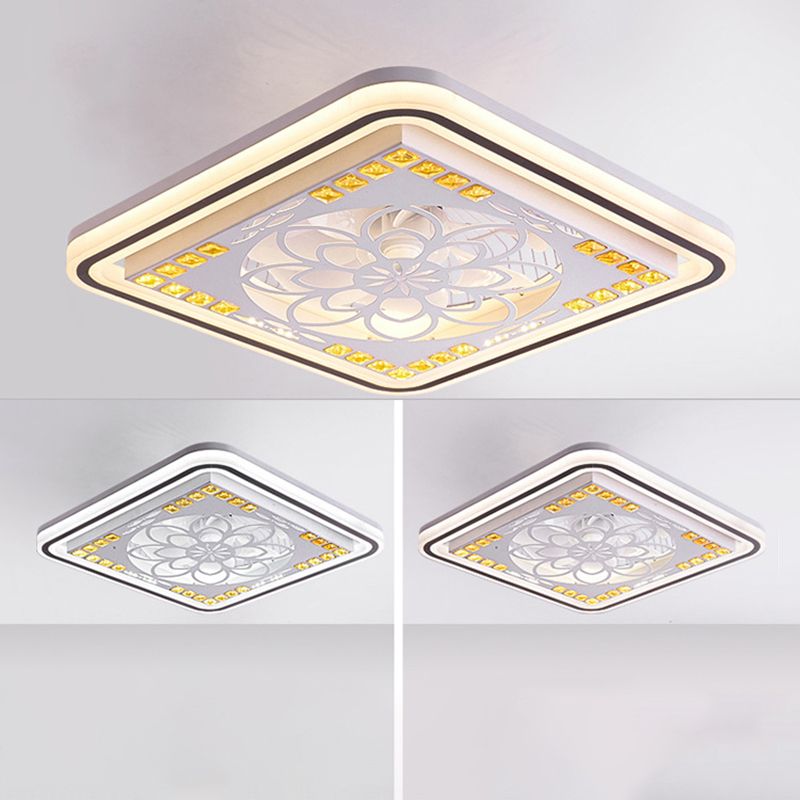 Geometrische Metalllüfterlampe moderne weiße LED -LED -Leuchte für Schlafzimmer