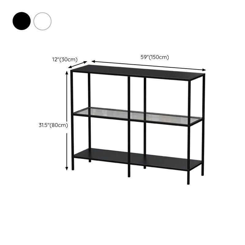 Contemporary Console Accent Table Antique Finish Rectangle Sofa Console Table in Metal