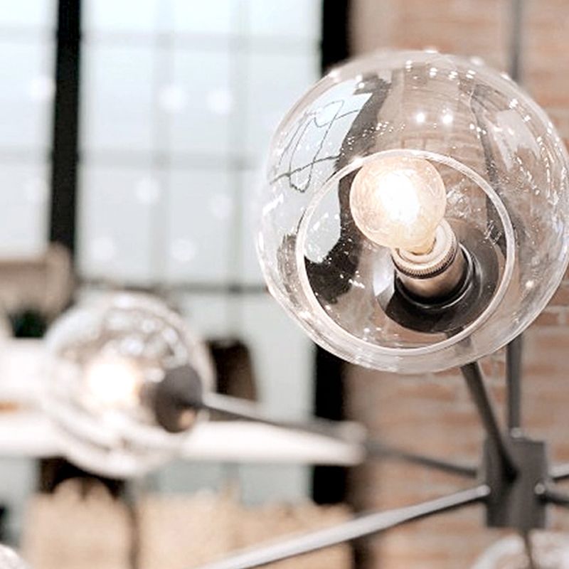 Gearceerde hanglampverlichtingsarmatuur minimalistische stijl glashangende kroonluchter voor woonkamer