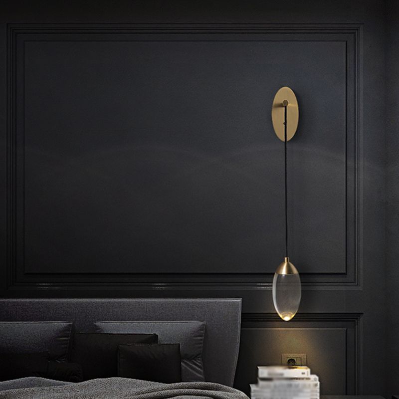 Crystal Teardrop Wall Sconce Lights Modern Style 1 Light Wall Mounted Light Fixture