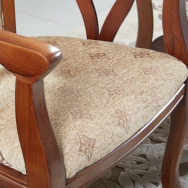 Modern Simple Arm Chair Wooden Frame Arm Dining Chair for Dining Room
