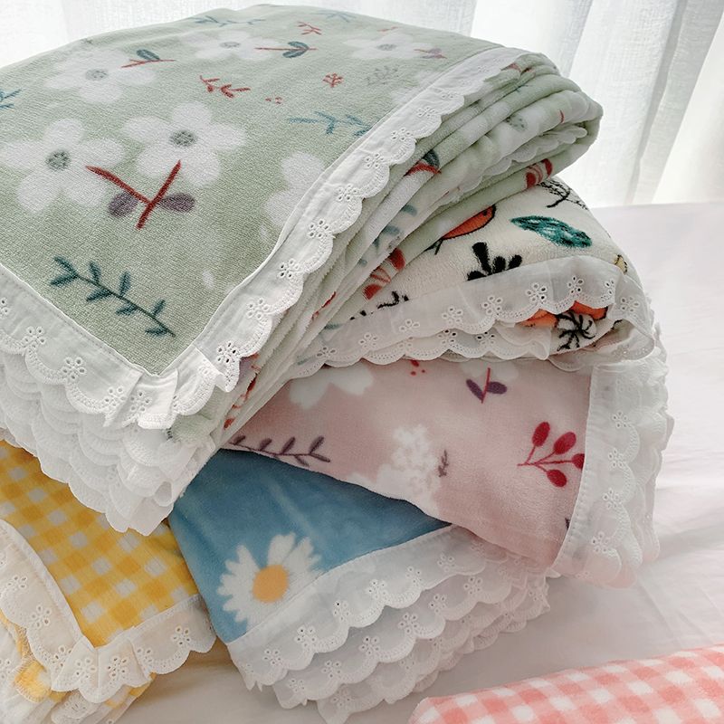 Sheet Sets Flannel Floral Printed Breathable Super Soft Wrinkle Resistant Bed Sheet Set