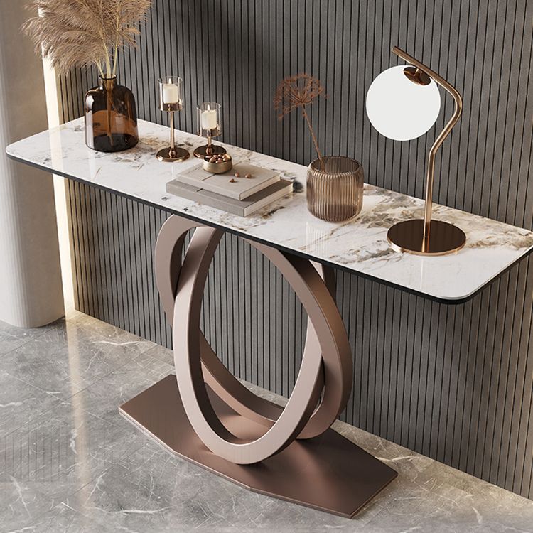 Modern Console Table Stone Abstract Base Accent Table , 33.46" Tall