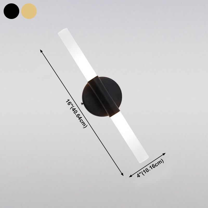 Lámpara de pared recta de metal estilo moderno 2 luces LED Mirror Light para baño