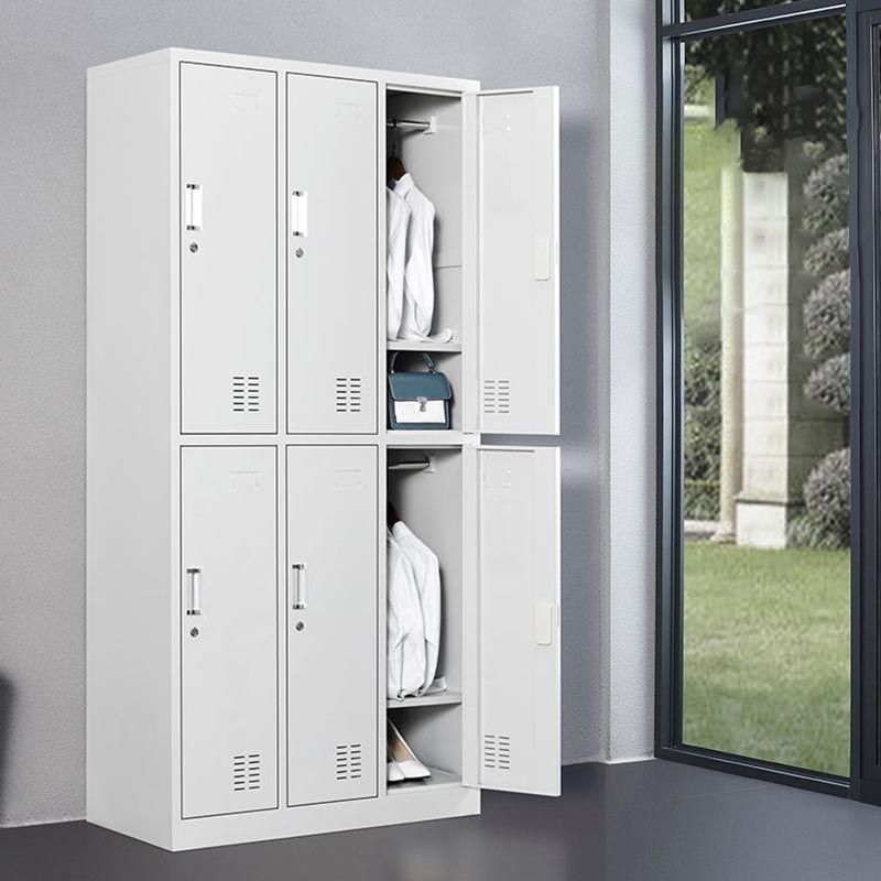 Grey Wardrobe Armoire Metal Contemporary Wardrobe Cabinet for Home