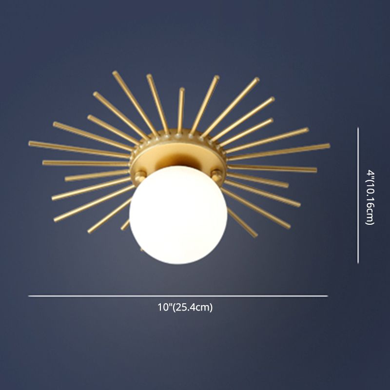 Zeitgenössische Runde Deckenmontage Glas Aisle Ceiling Mount Light Fassung in Weiß